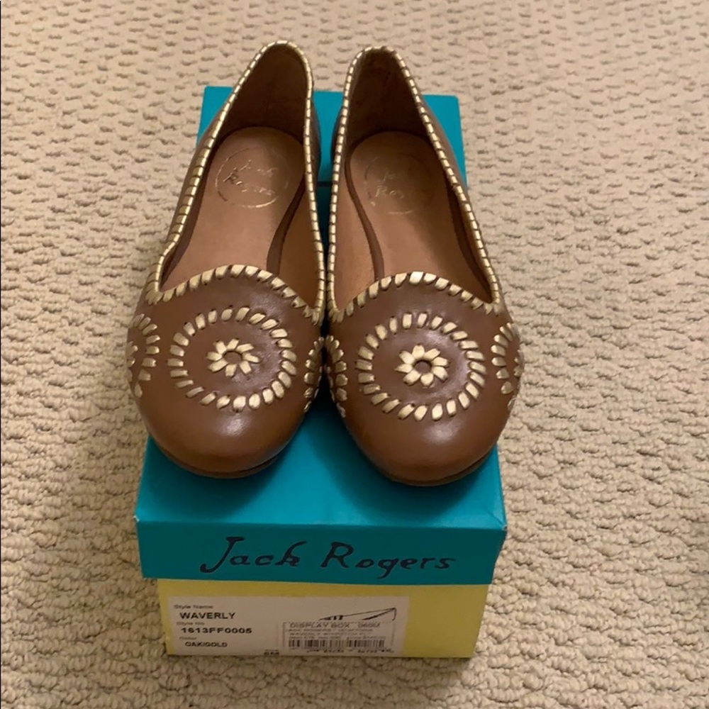 Oak/gold Jack Rogers Waverly flats